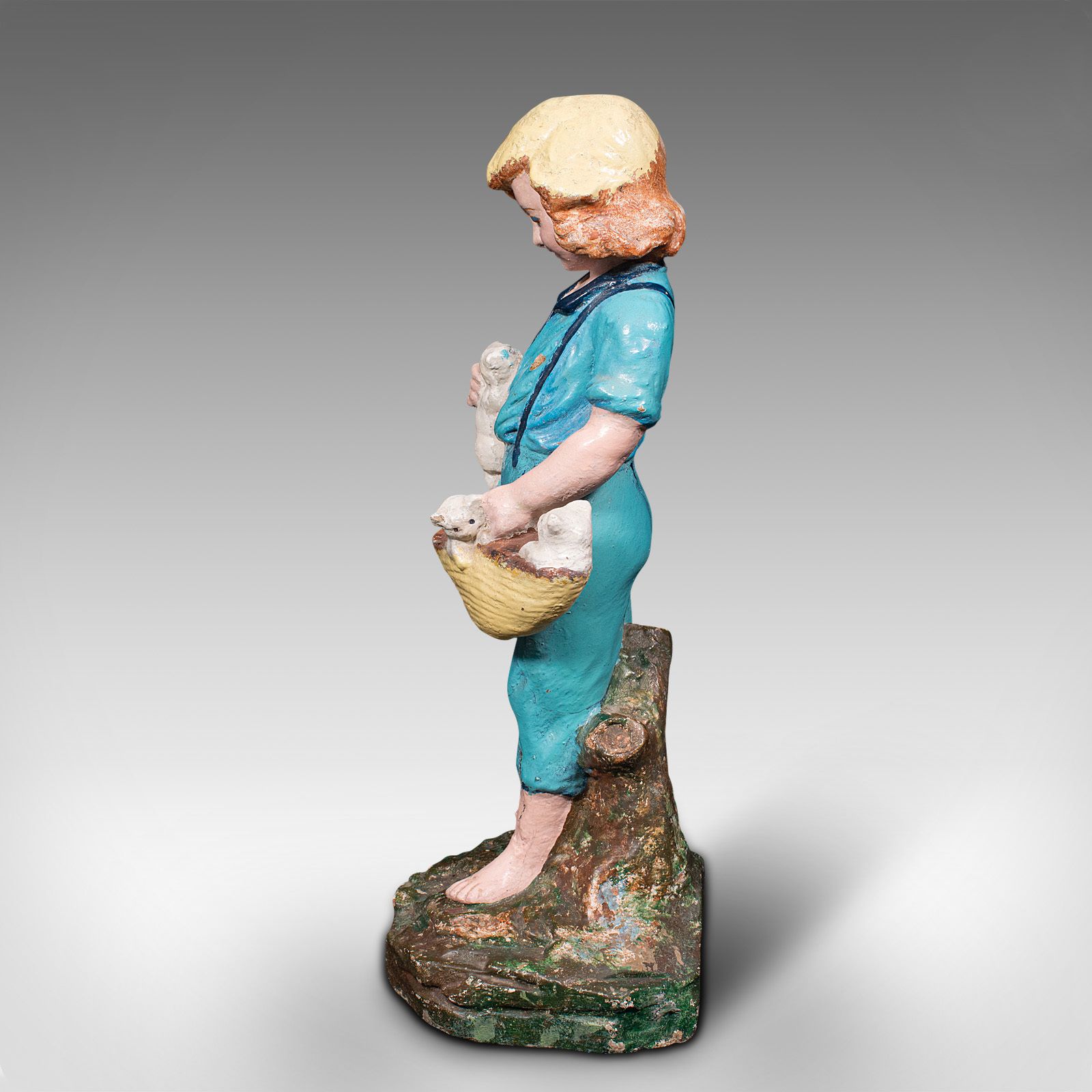 Antique Farm Girl Figure, French, Decorative Statue, Provincial, C.1900 photo Art