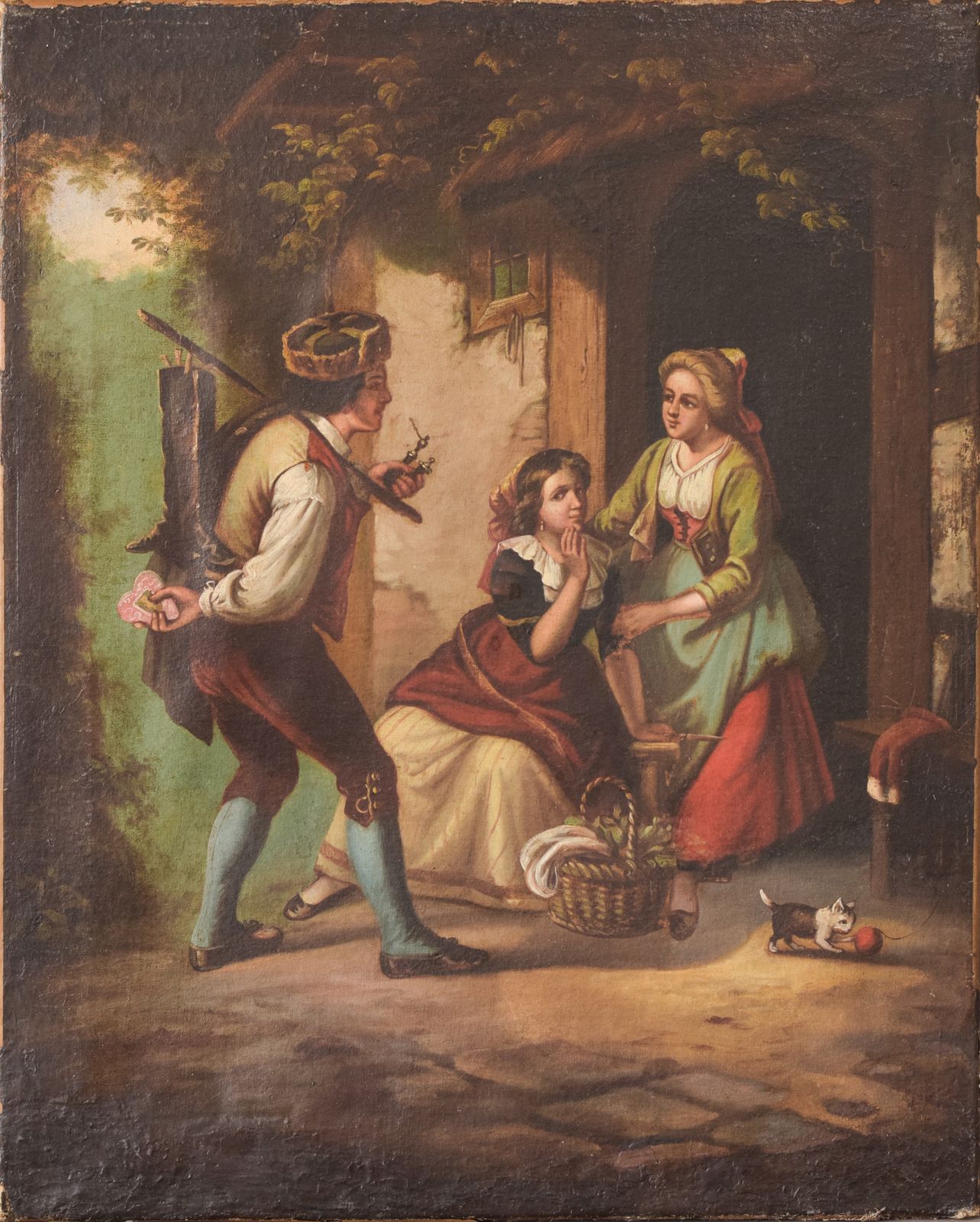 Frans Of Vlaams Schilderij In Golden Age Stijl Met Vrijagesscène