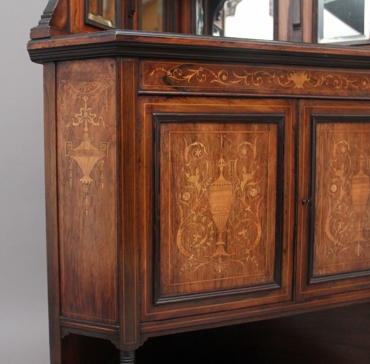 1950.0 19th Century Inlaid Mahogany Corner Cabinet photo