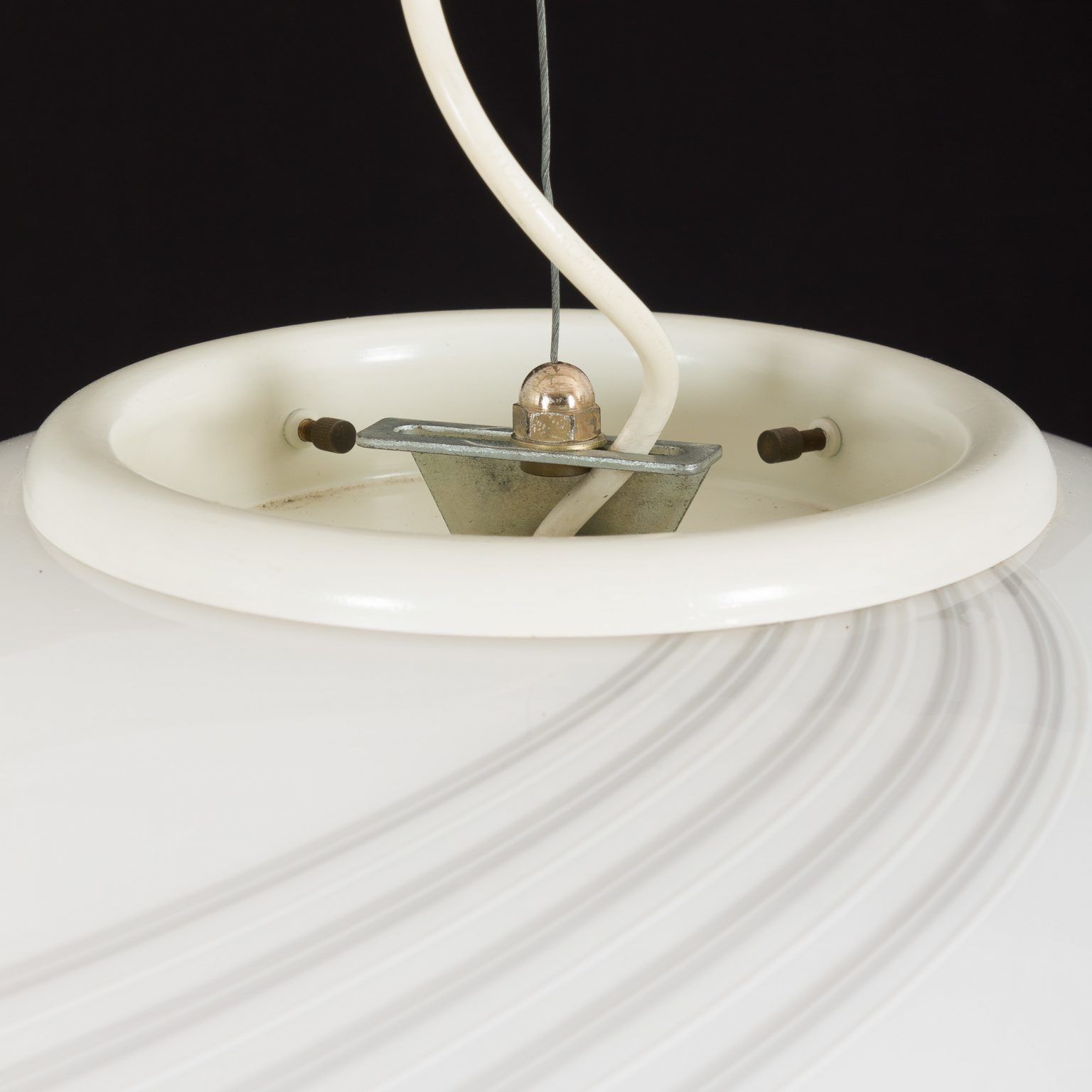 Italian Murano Glass Sphere Pendant Lamp In The Style Of Venini, 1970s photo Lighting
