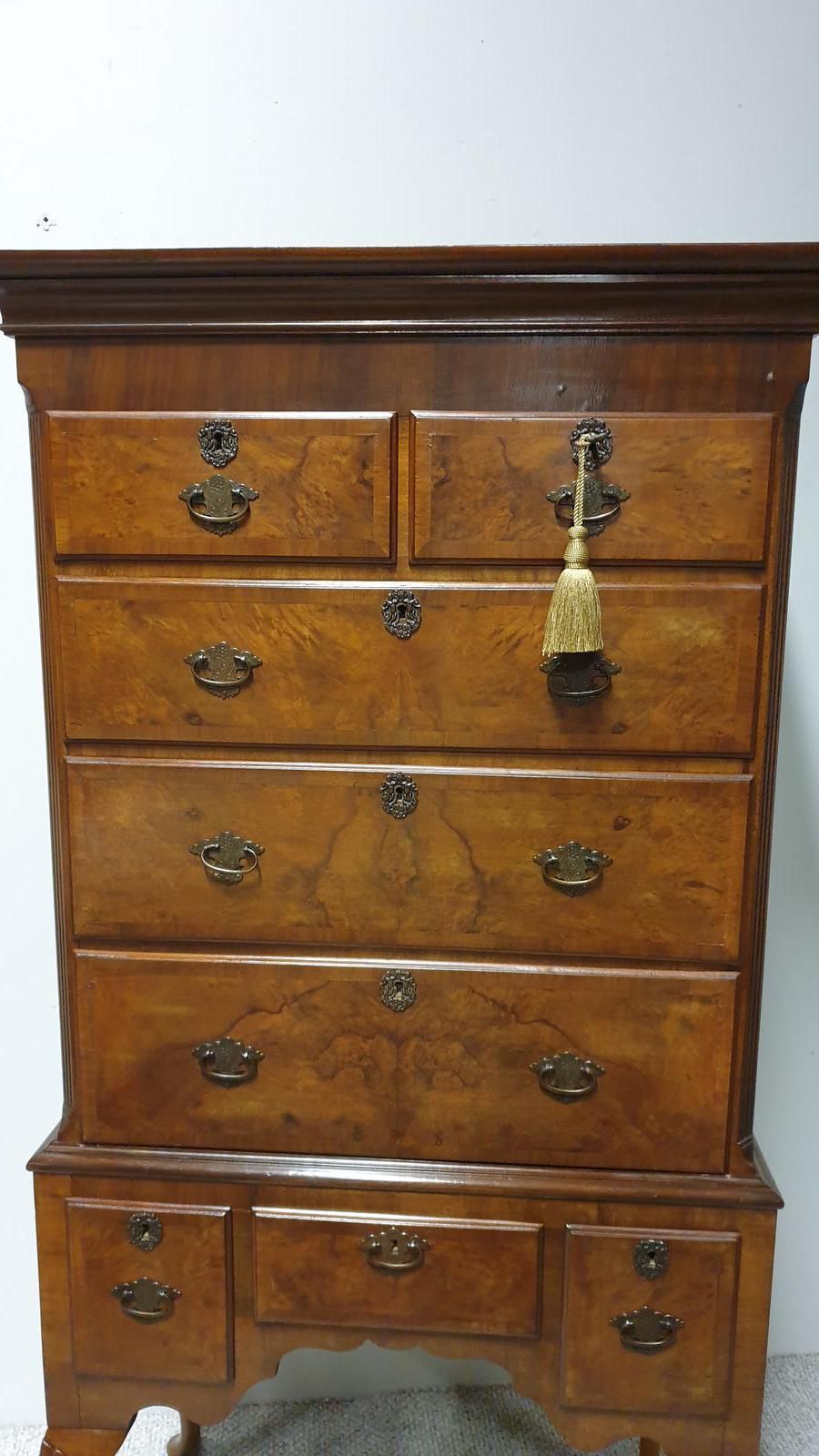 Very Nice Burr Walnut Chest On Stand photo Furniture
