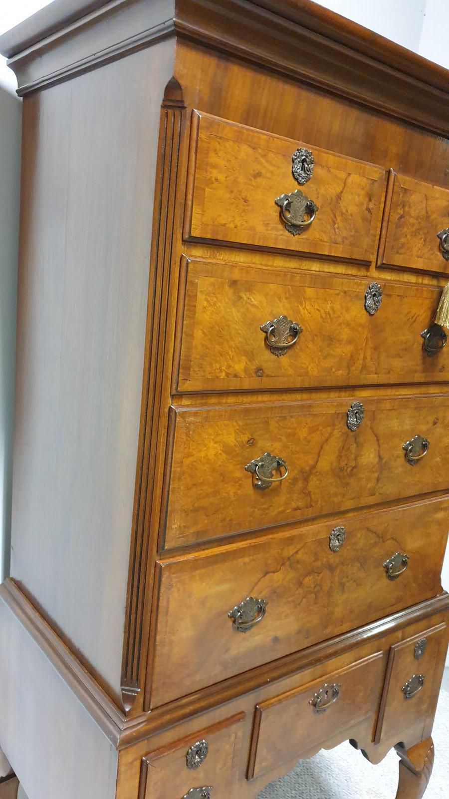 Very Nice Burr Walnut Chest On Stand photo vinterior