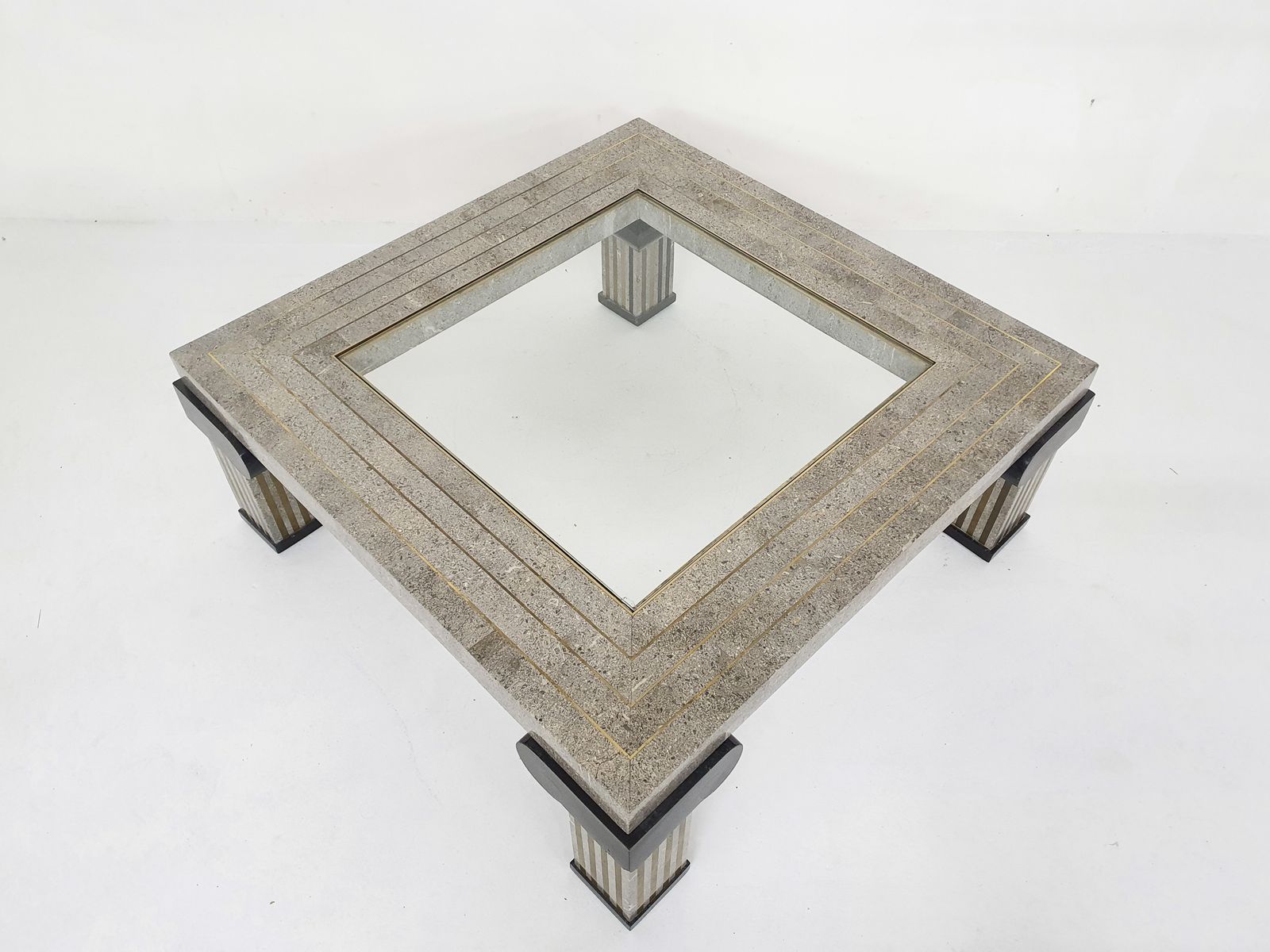 Maitland Smith Attrb. Tesselated Coffee Table, U.S.A, Jaren 1980 photo 2600.8320000000003
