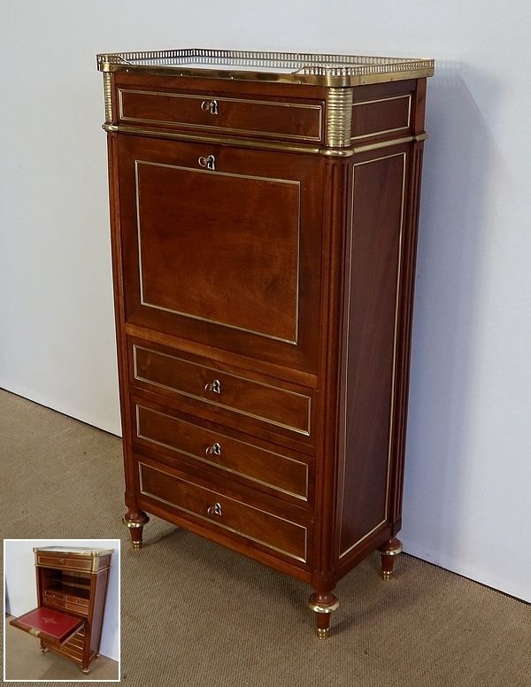Small Lady's Secretary In Mahogany, Louis XVI   Xviiith