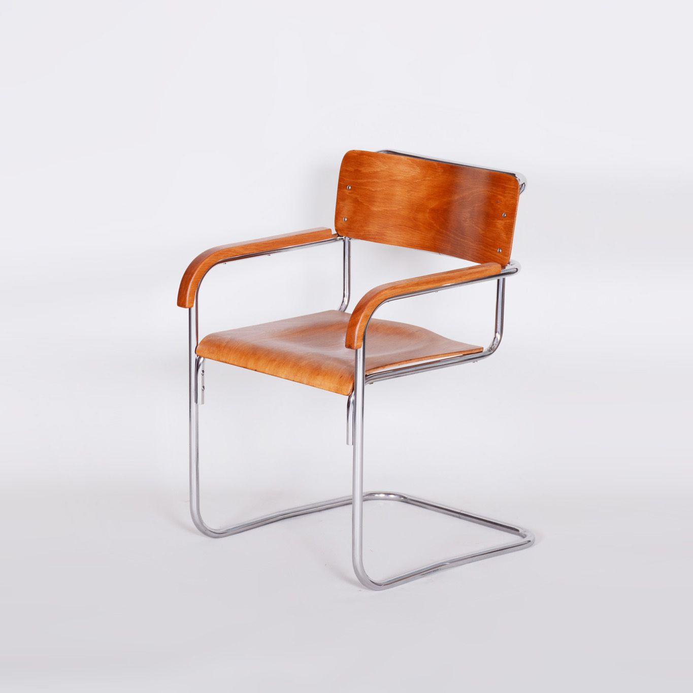 Pair Of Mucke Melder Bauhaus Armchairs Made In 1930s Czechia. Restored. photo for sale