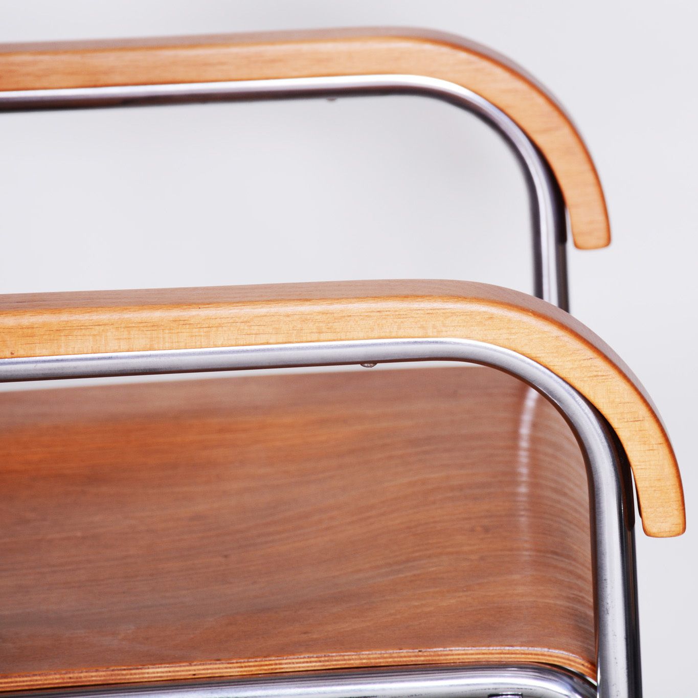 photo vinterior Pair Of Mucke Melder Bauhaus Armchairs Made In 1930s Czechia. Restored.