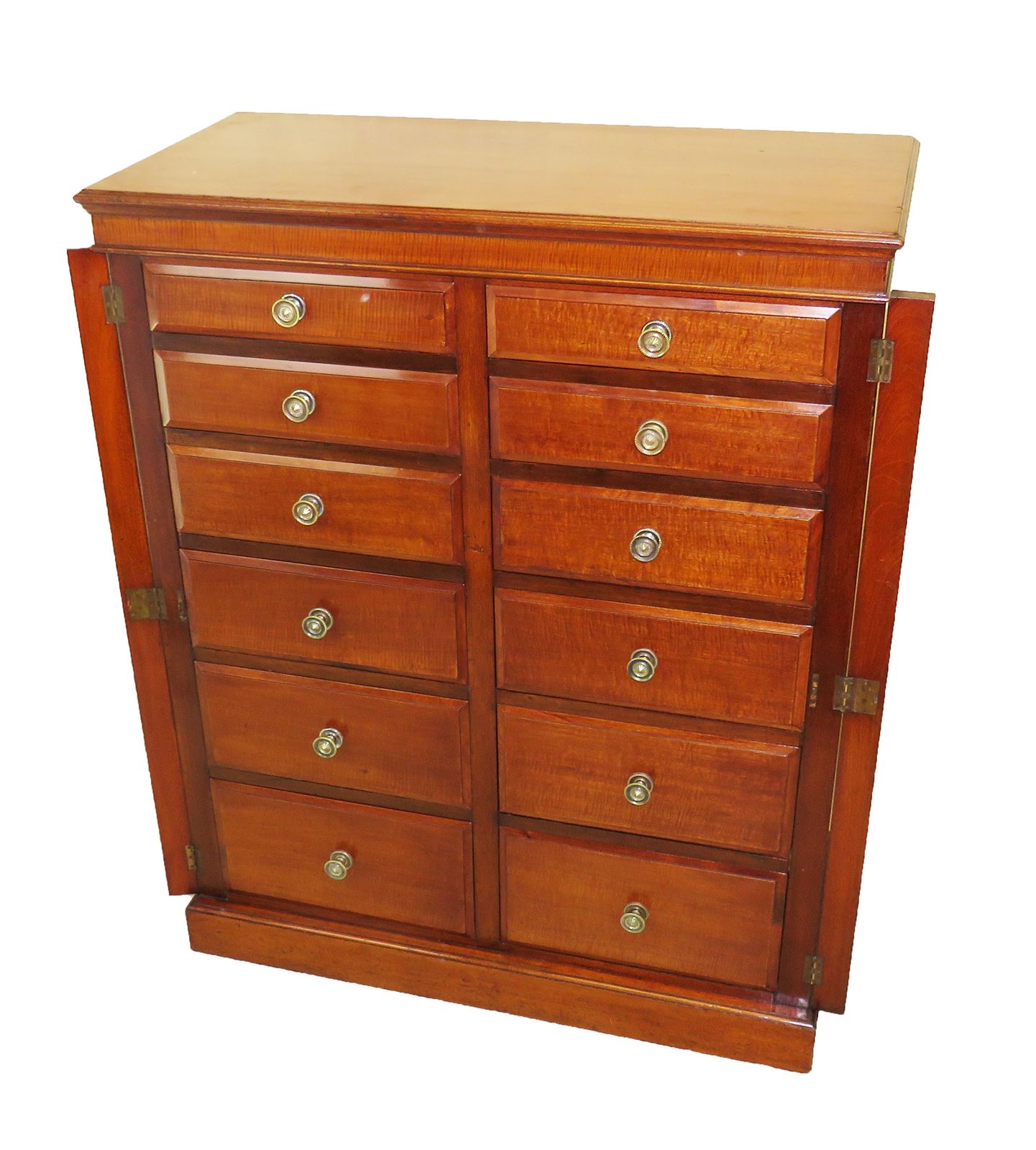 19th Century Mahogany Double Wellington Chest (England, Circa 1880) photo vintage