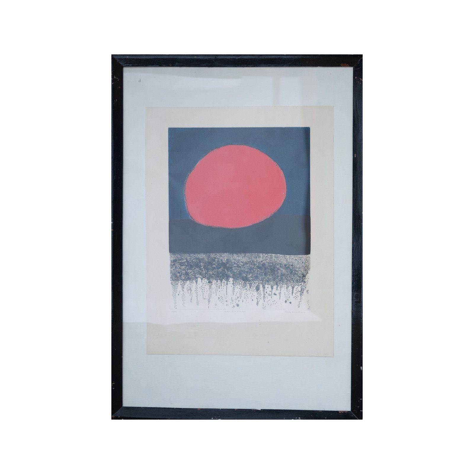 A Framed Limited Edition Print 18/25 'Black, Blue And Red' By Penny Ormerod, 1977 photo vintage