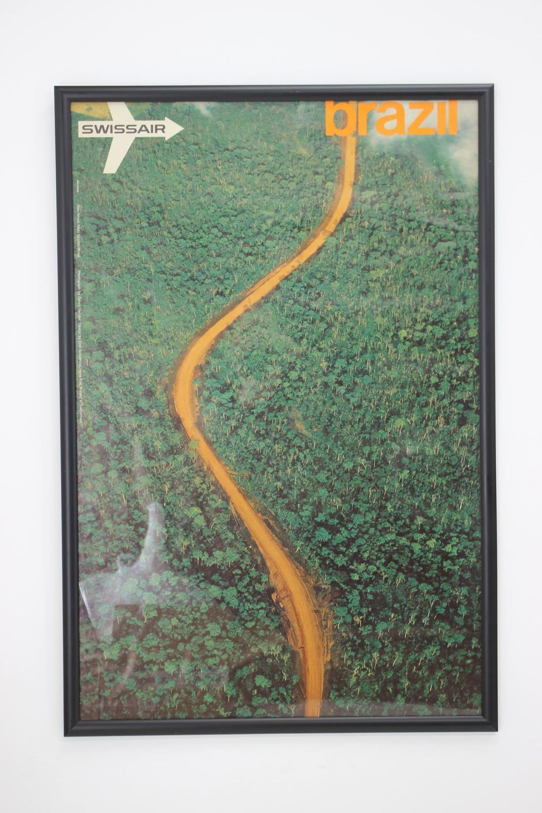 Original Travel Poster, Swissair Brazil   Georg Gerster & Emil Schulth   1971 photo furniture