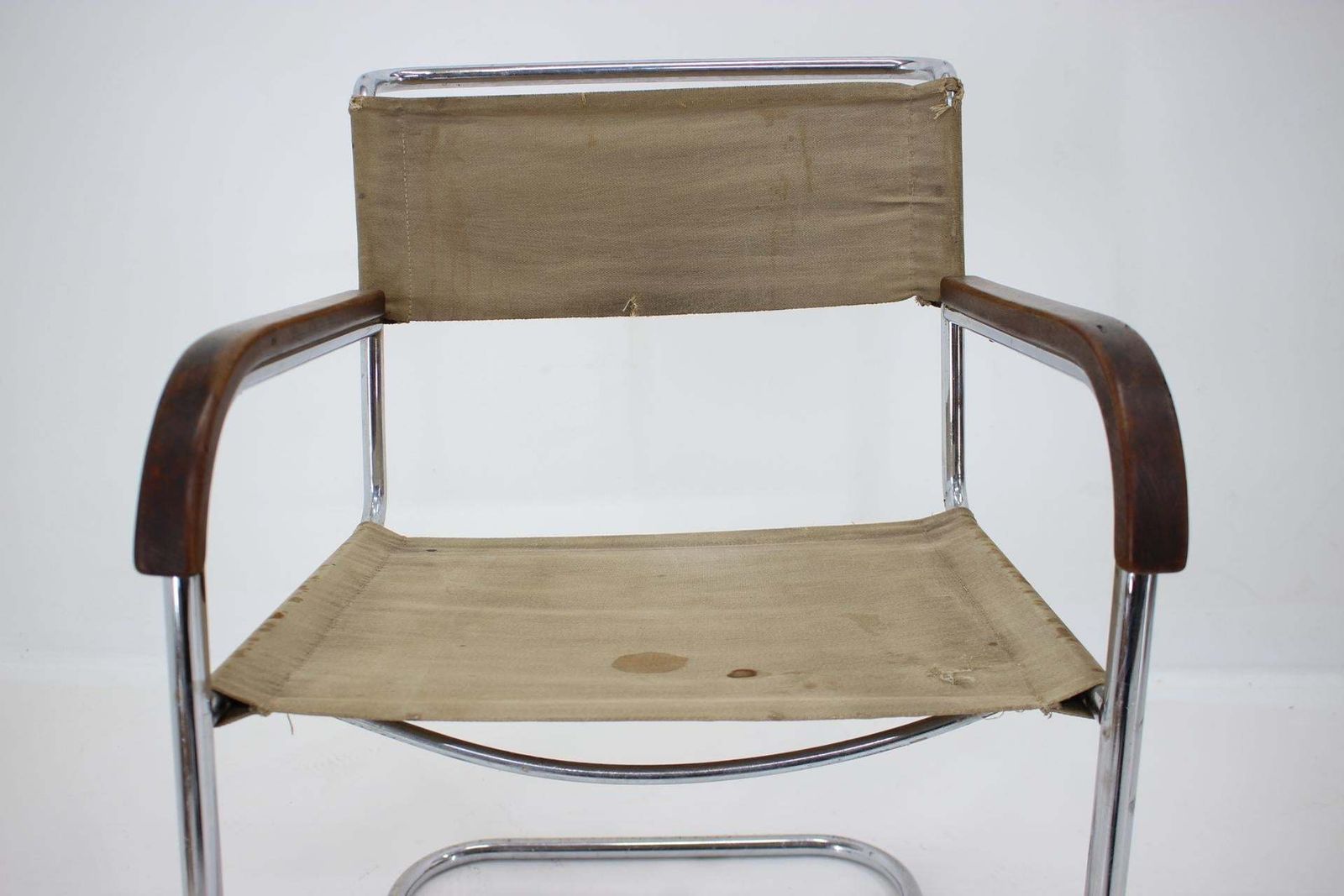 Bauhaus Chrome Armchair B34 By Marcel Breuer / Mücke & Melder   1930s /Eisengarn photo for sale