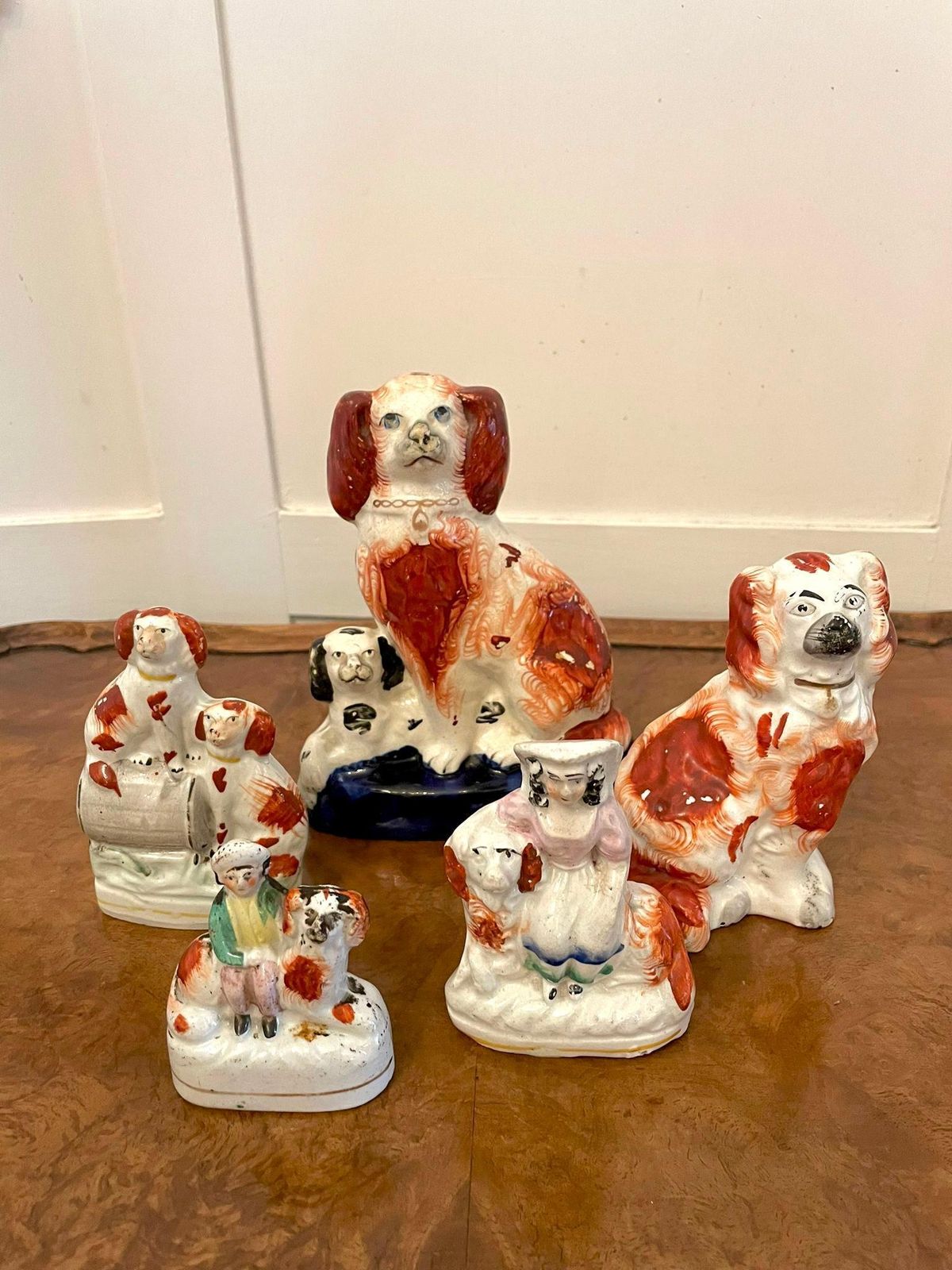 photo for sale Collection Of Unusual Antique Victorian Staffordshire Dogs