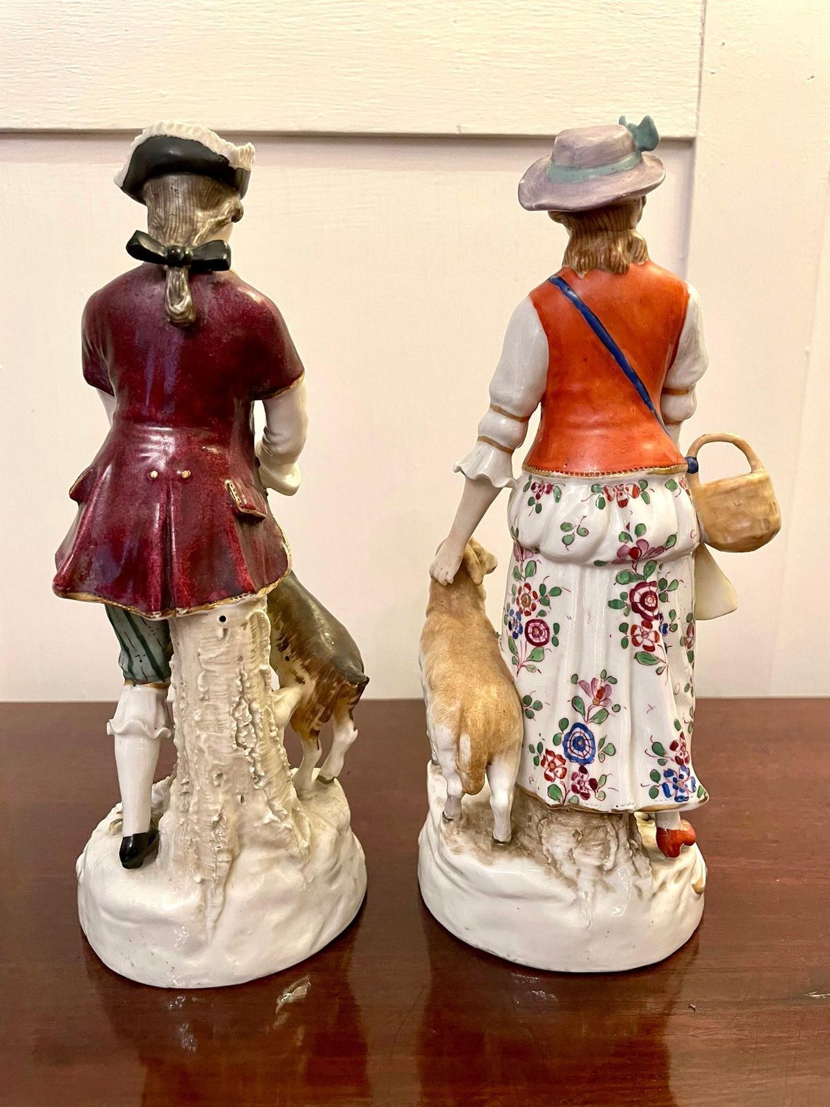 photo for sale Pair Of Antique Victorian Continental Porcelain Figures