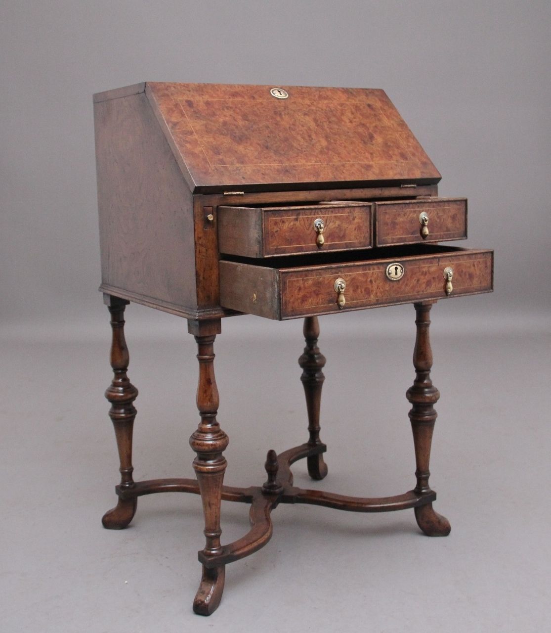 Early 20th Century Walnut And Elm Bureau In The Queen Anne Style photo buy