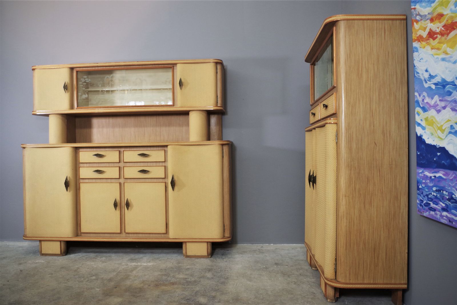Italian Sideboard Of The 50s In Drummed Beech Wood photo 3110.0