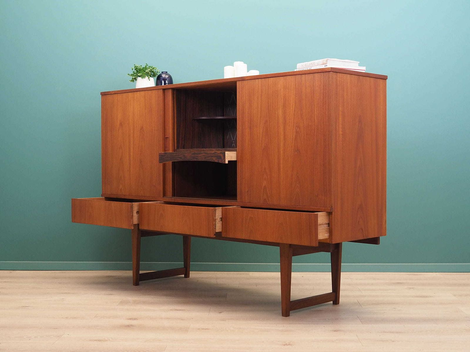 Teak Highboard, Danish Design, 1960s, Production: Denmark photo Furniture