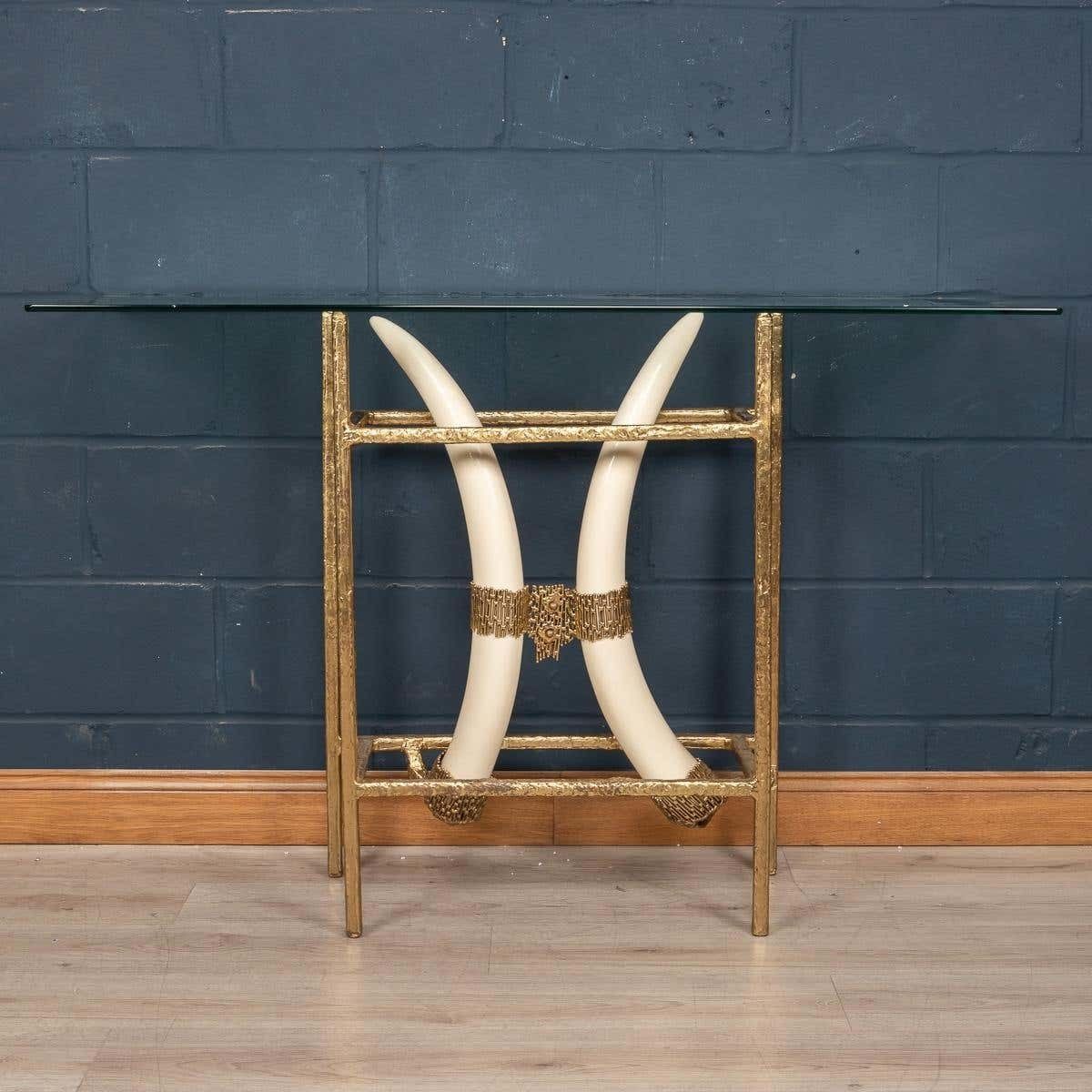 20th Century French Resin Tusk Console, Henri Fernandez, C.1970 photo Furniture