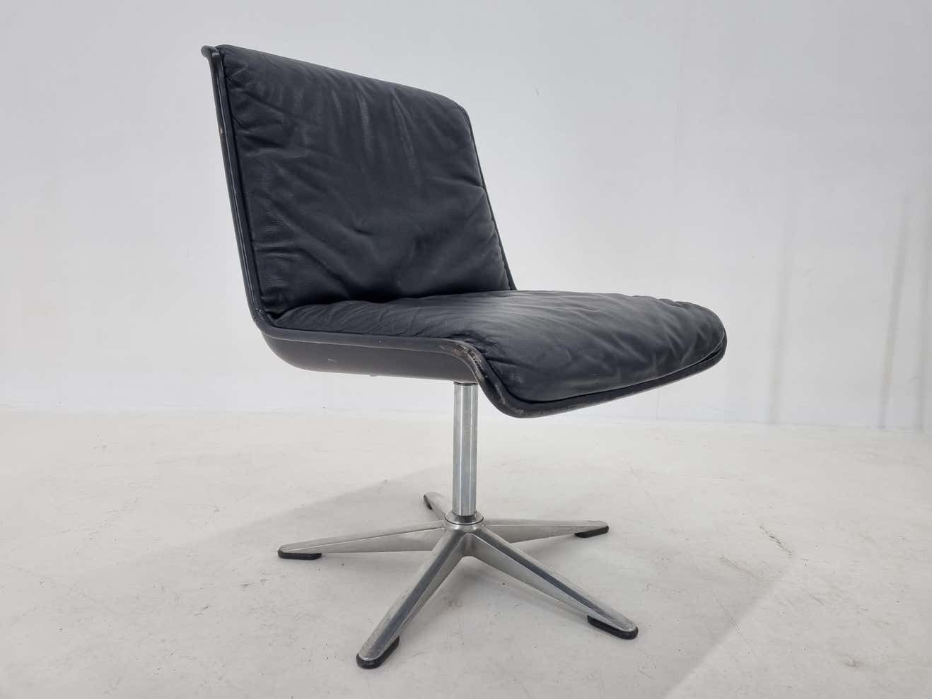 Mid Century Leather Desk Chair Delta Wilkhahn, 1970s photo 398.0