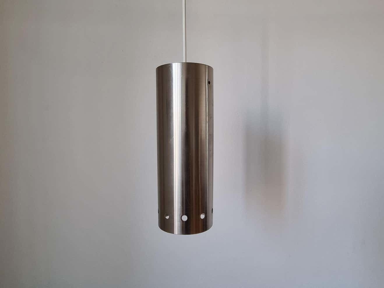 photo for sale Set Of Three Chrome Mid Century Pendants, Denmark, 1970s