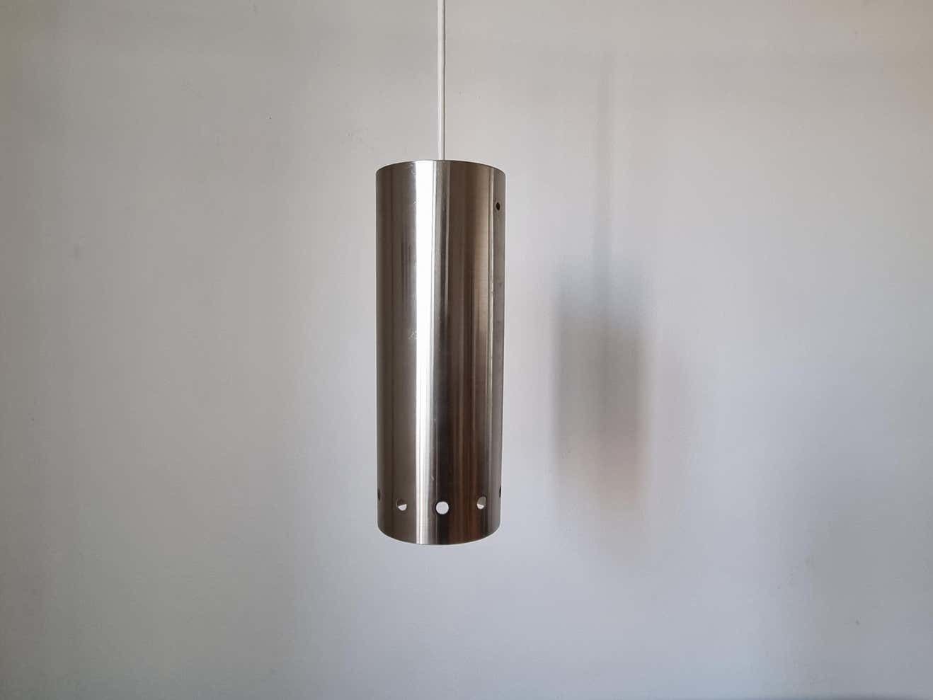 796.0 Set Of Three Chrome Mid Century Pendants, Denmark, 1970s photo