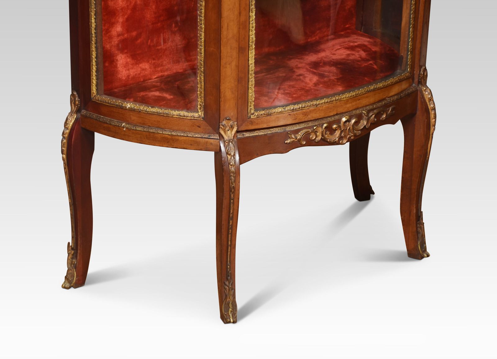 Walnut Bow Fronted Display Cabinet photo vinterior