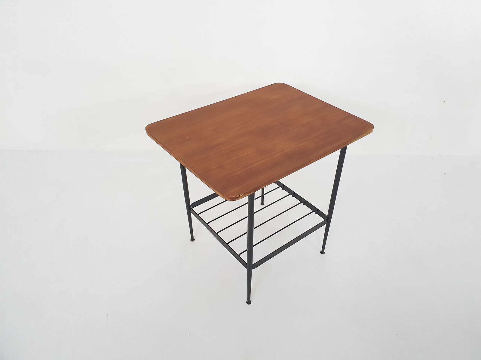 Klein Bijzettafeltje Van Teak En Metaal, Nederland, Ca. Jaren 1950