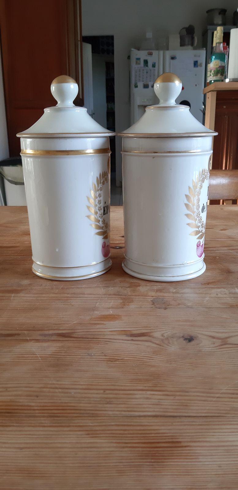 Pair Of 19th Century Mehun Porcelain Pharmacy Jar photo buy