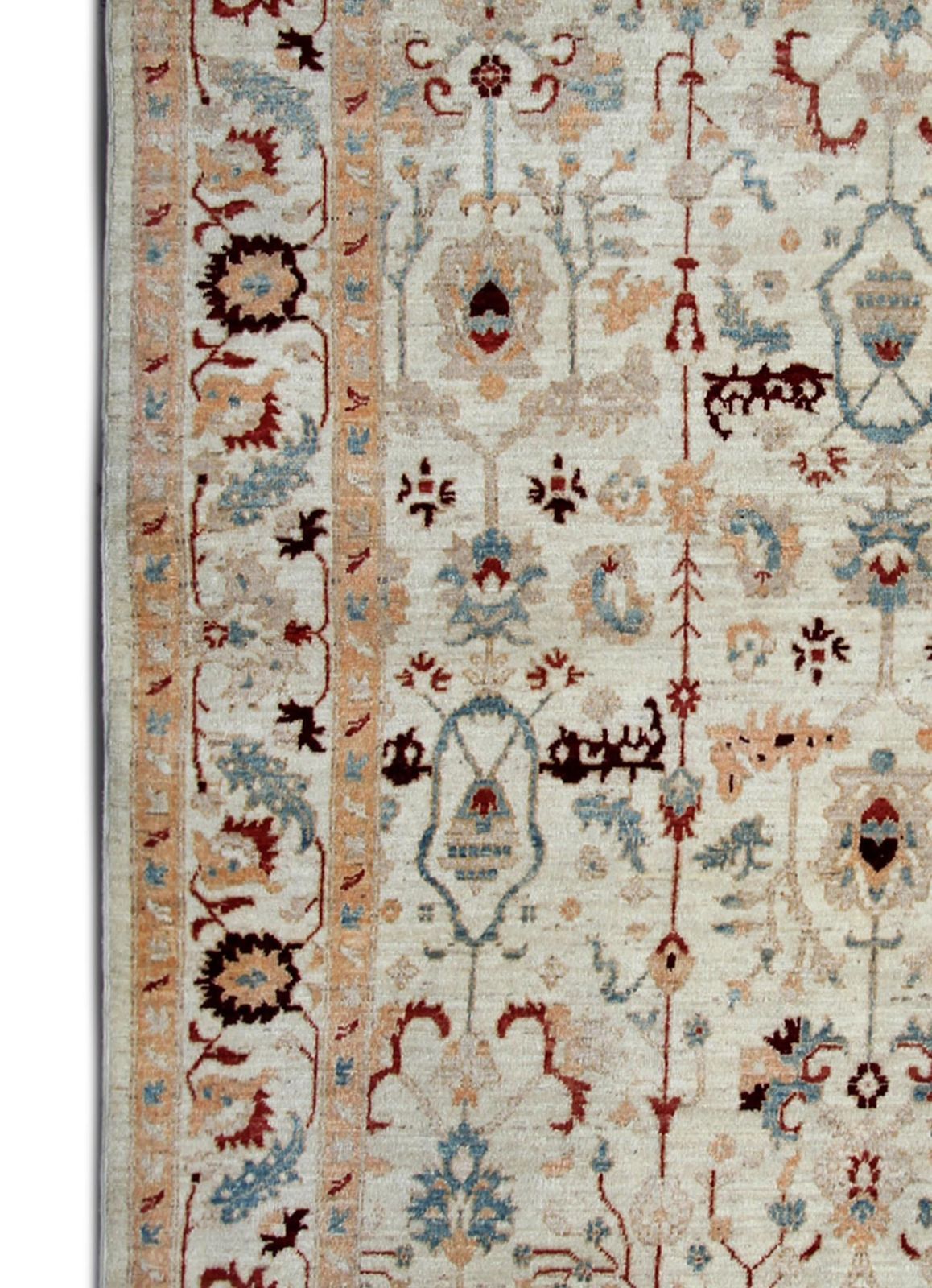 Wool Ziegler Area Rug Traditional Oriental Carpet Rug Cream Beige photo furniture
