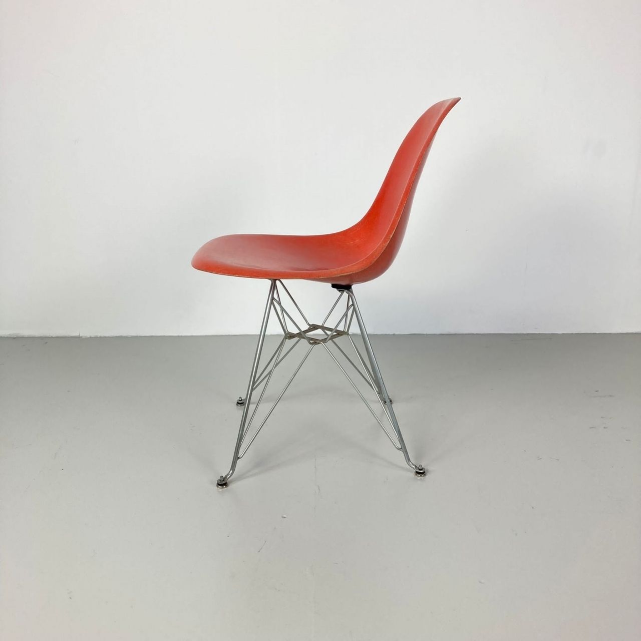 Eames Herman Miller Dsr Side Chair In Orange photo for sale