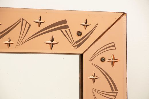 French Art Deco Shooting Stars Mirror With Champagne Mirror Surround C.1930 photo for sale