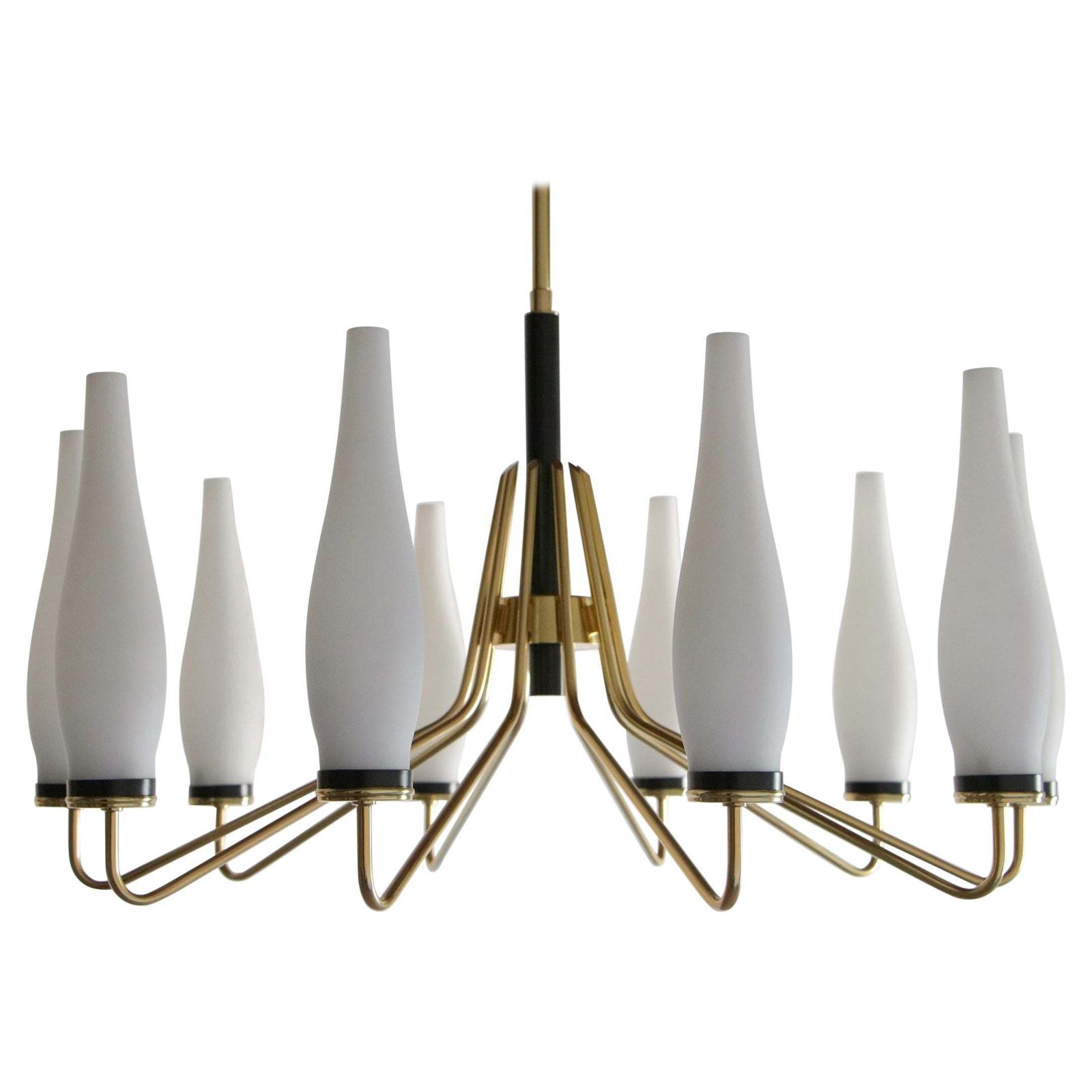 Italian Mid Century Modern Ten Lights Chandelier Attributer To Stilnovo, 1950s photo furniture