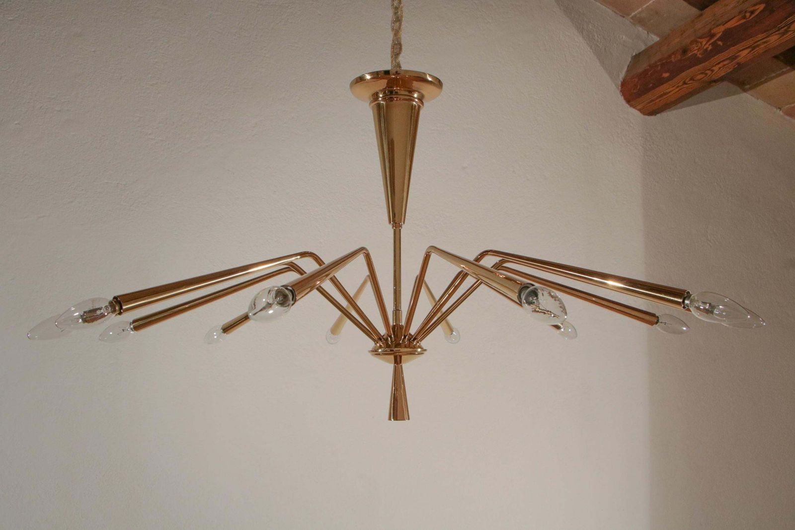 Italian Mid Century Modern Torlasco Chandelier, Model 342, Lumi Milano, 1950s photo vinterior