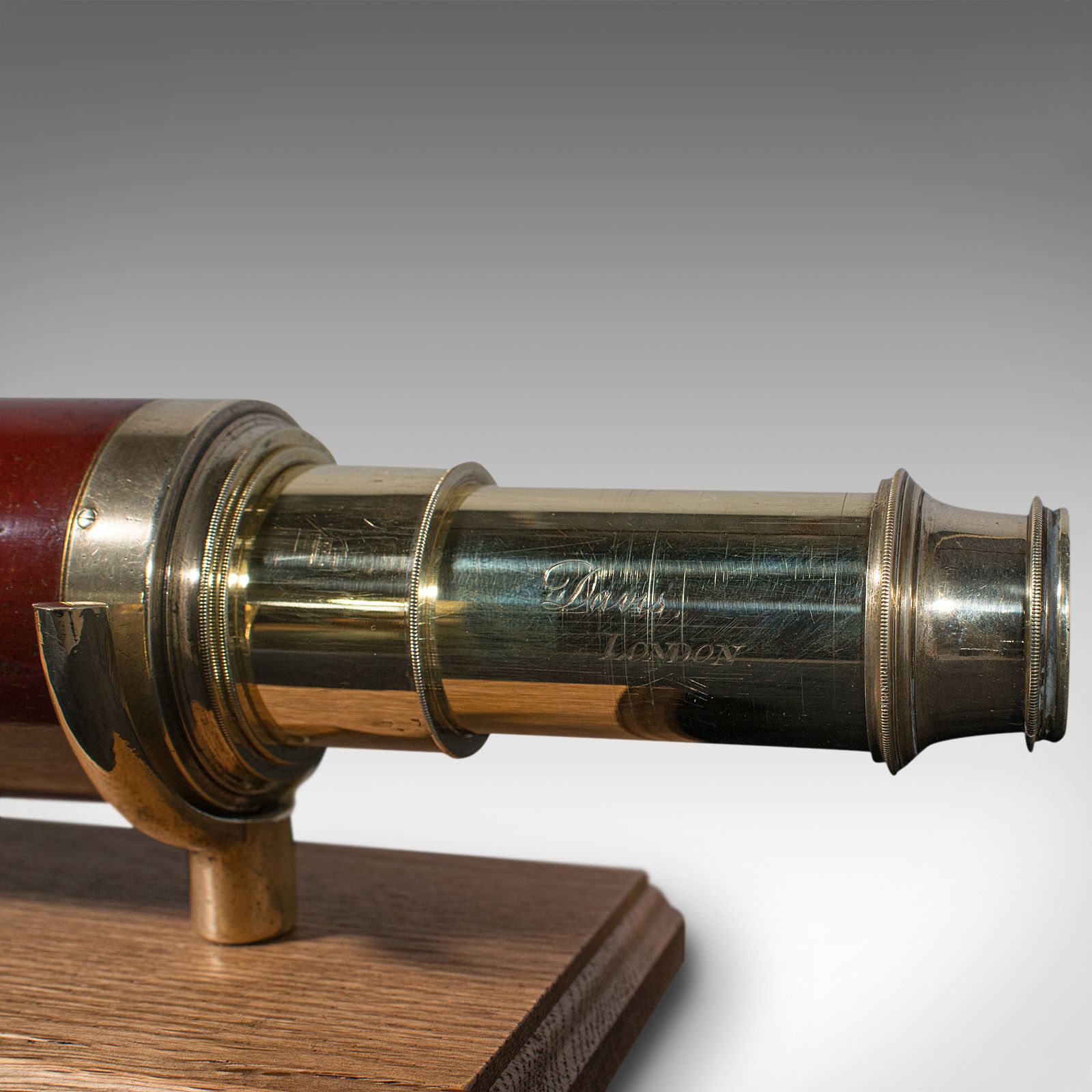 photo furniture Antique 3 Draw Telescope, English, Terrestrial, Davis Of London, 1860