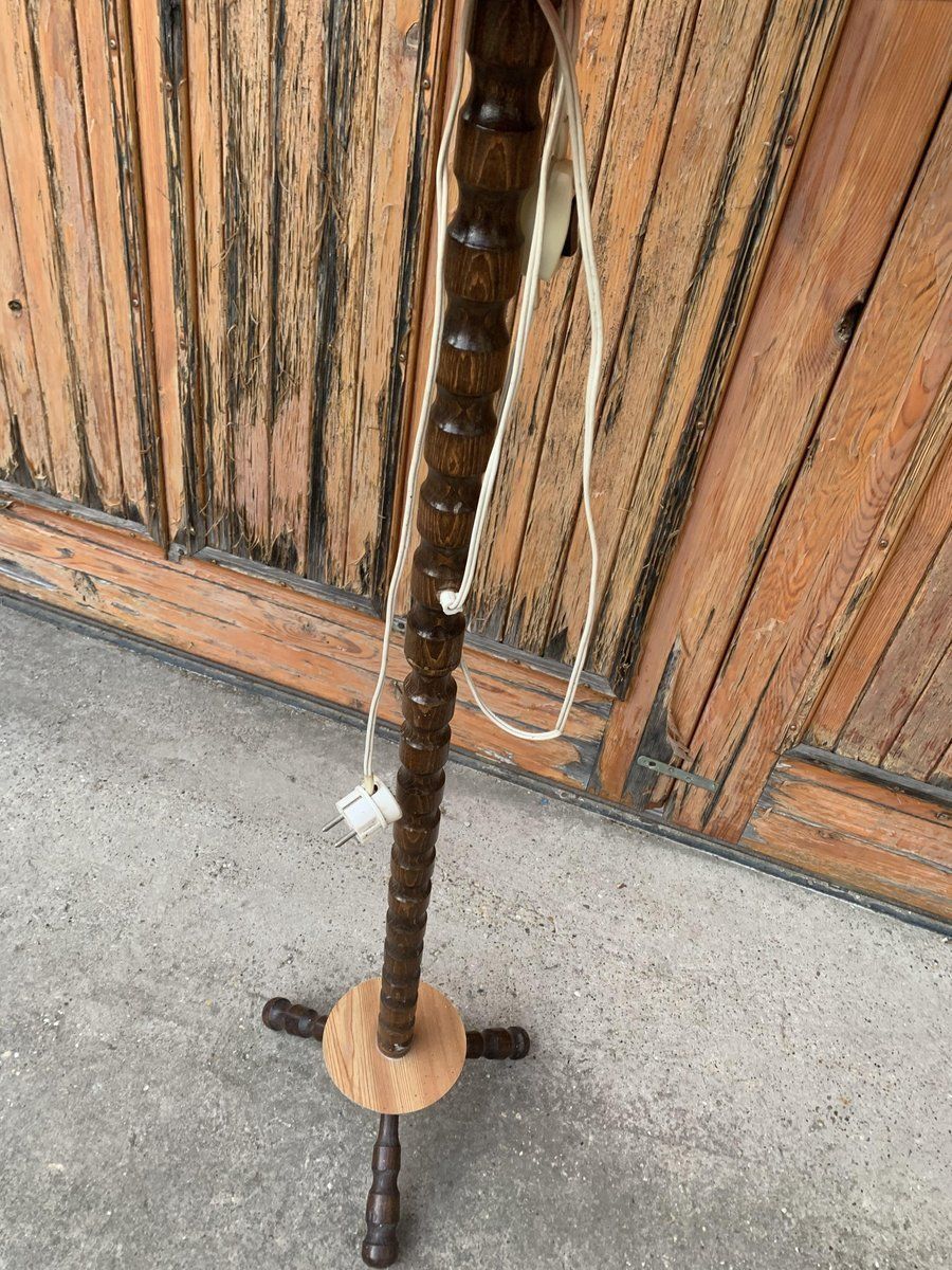Mid Century Floor Lamp With Coral Shade, 1950s photo 761.0