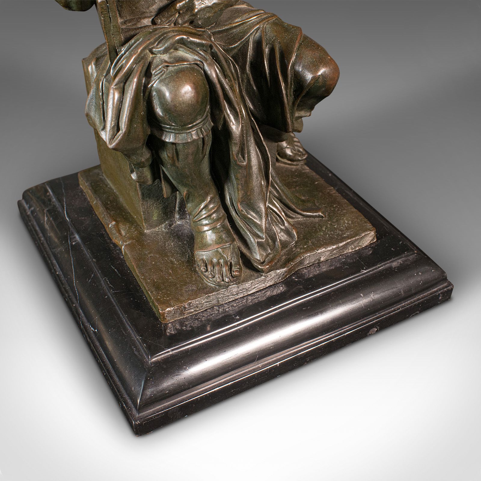 photo for sale Vintage Decorative Figure Of Moses, English, Bronze, Statue, After Michelangelo