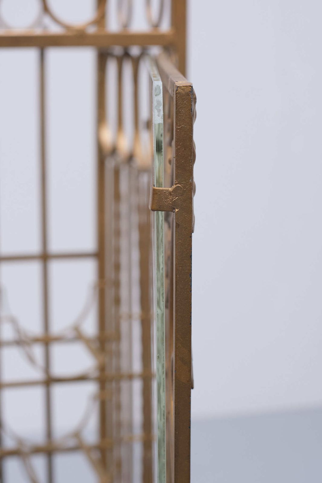 Gold Metal Wine Rack Or Cocktail Bar, 1950s, Italy photo for sale
