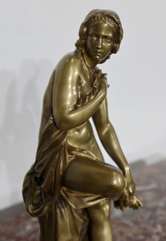 Bronze Of A Bather, By A. Carrier Belleuse, Mid 19th Century photo vintage