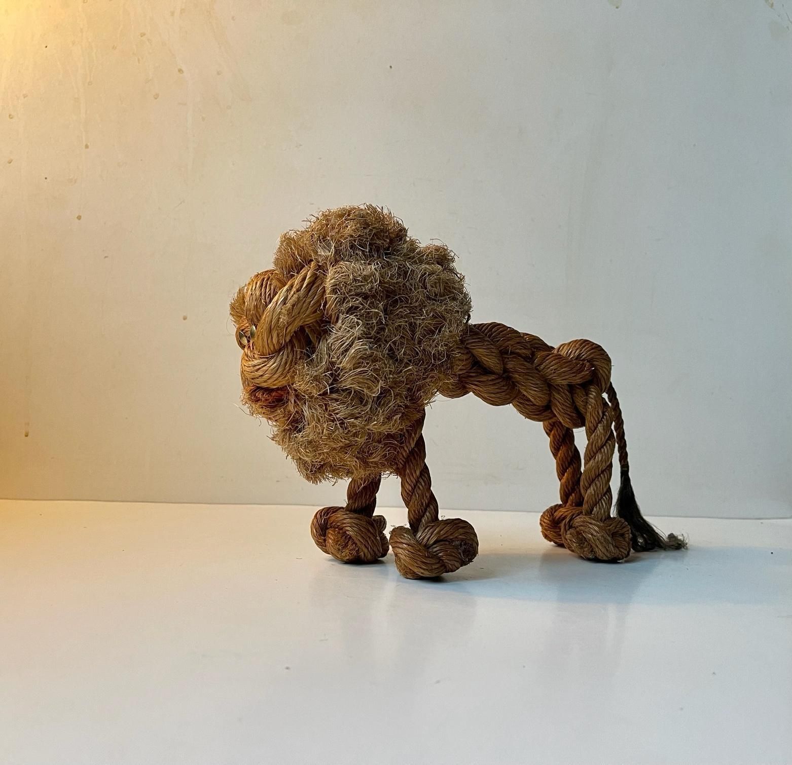 Kay Bojesen And Jorgen Bloch Lion In Natural Rope, Denmark 1960s photo furniture