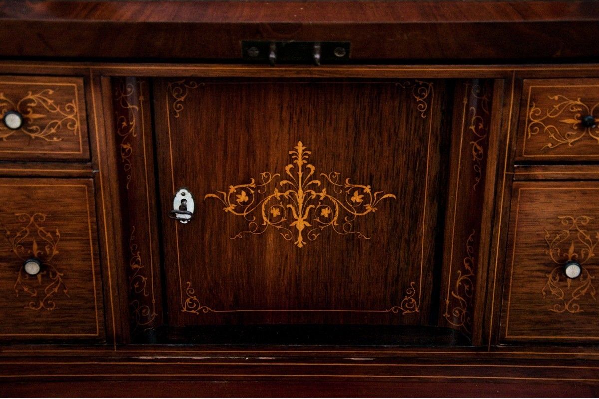 Furniture Antique Secretary, Northern Europe, Mid 19th Century. photo