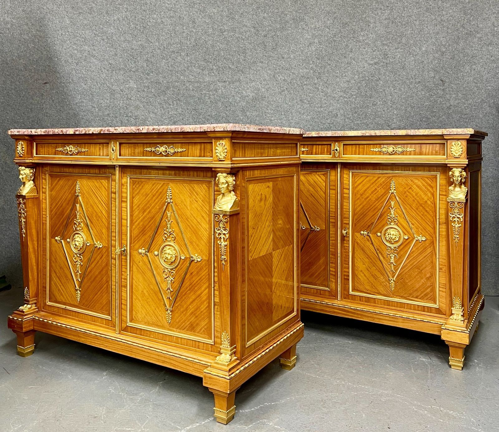 Fine Pair Of French Cabinets By Edmond Poteau.