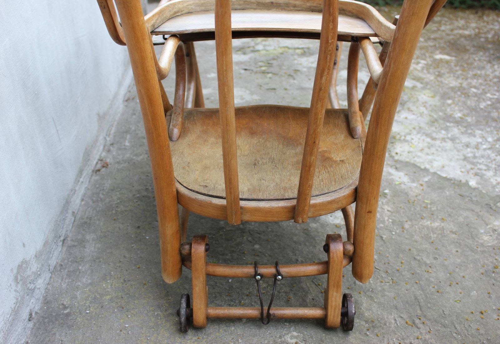 photo furniture 30s Children's High Chair Convertible With Folding Mechanism, Metamorphosis Baby Chair, Victorian Movie Or Photo Props