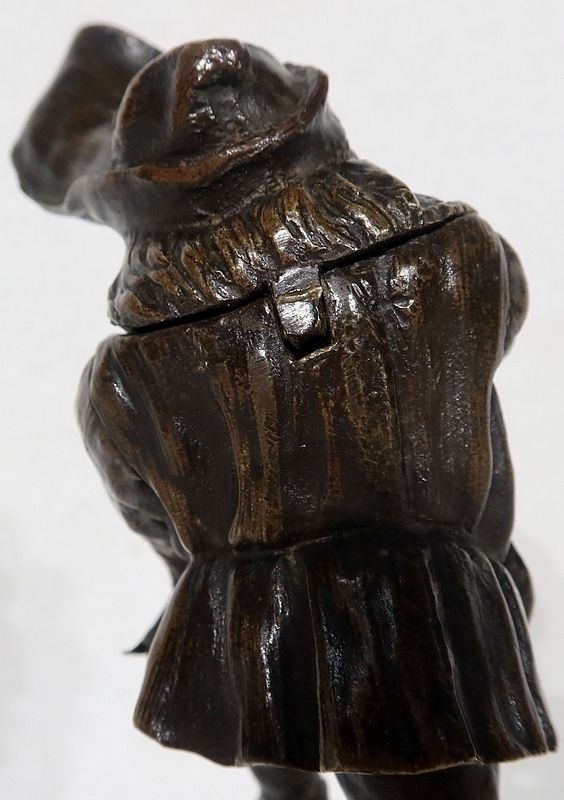 photo vintage Bronze Inkwell "Le Grotesque"   Xixth