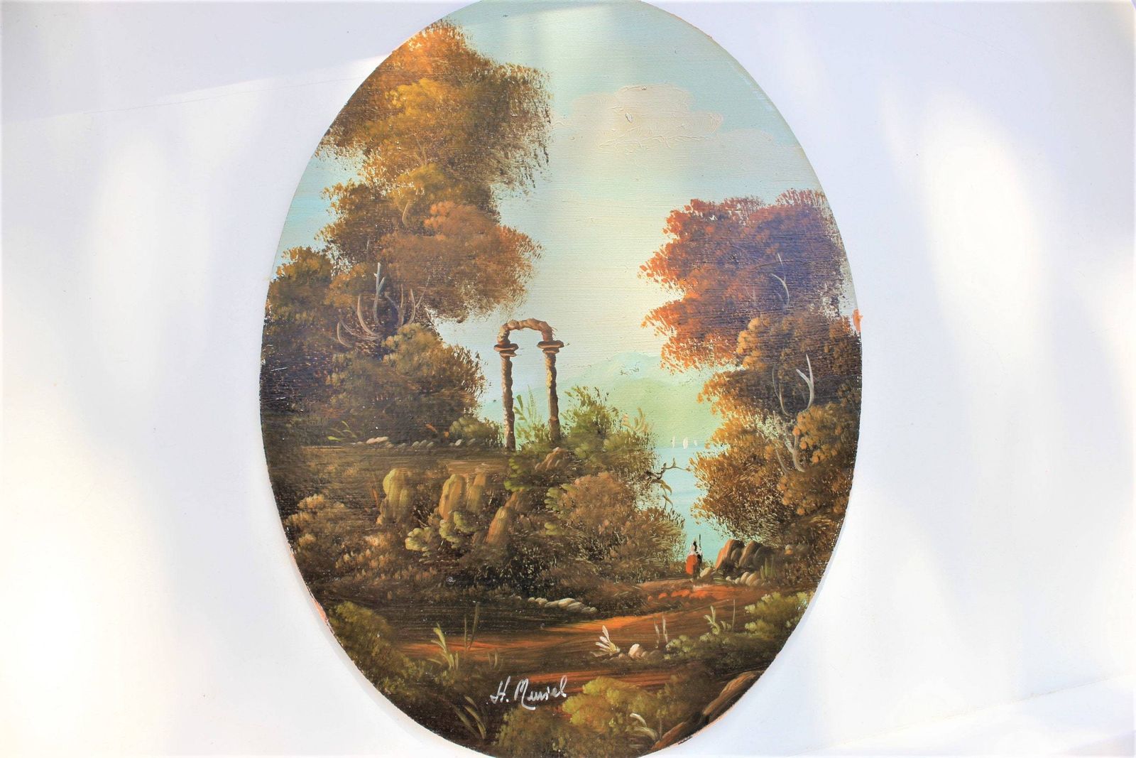 Set Of Two Original Muriel Halstead Landscape Oil Painting Signed By Artist In Rich Ornate Frames Wall Hanging photo buy
