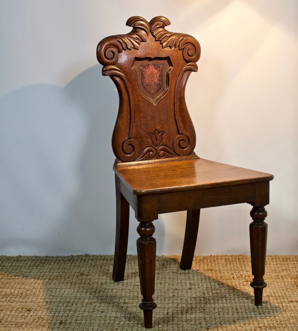 Antique Oak Hall Chair