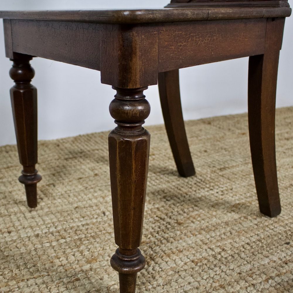 Antique Oak Hall Chair photo 216.0