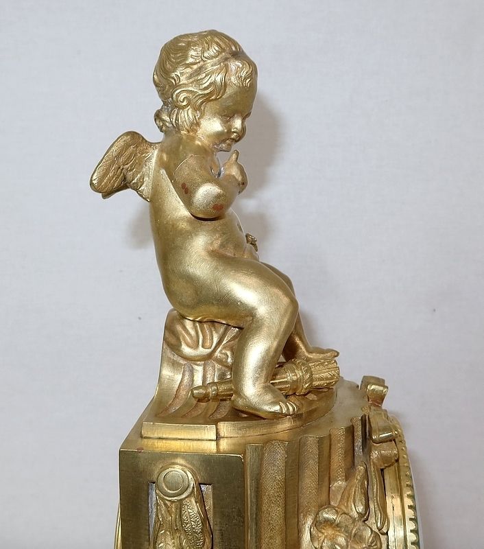 Home Decor Gilt Bronze Clock, Louis XVI Style, Napoleon III Period, Mid 19th Century photo