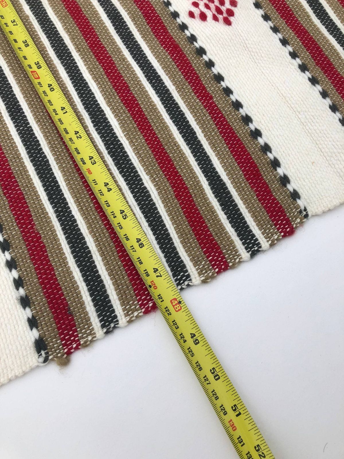 L Handmade (#1) Striped Vintage Algerian Area Rug   Berber Ethnic 194 X 122 Cm photo vinterior