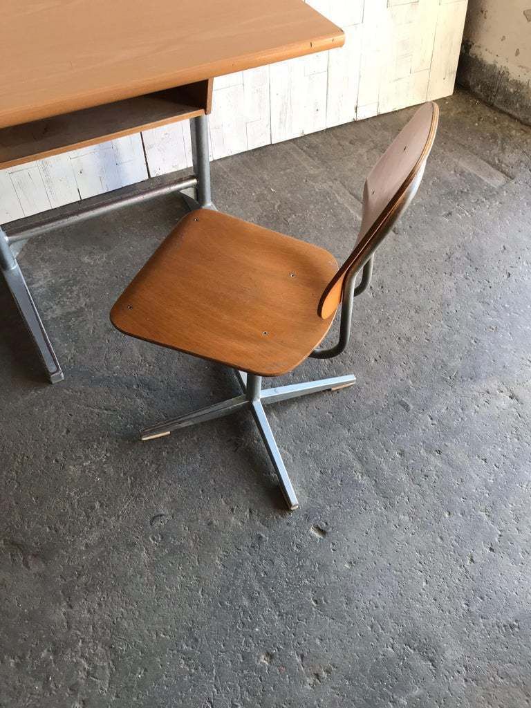 Embru Original 1960s Swiss Made School Bench, Desk, Office Table And Chair photo 840.0