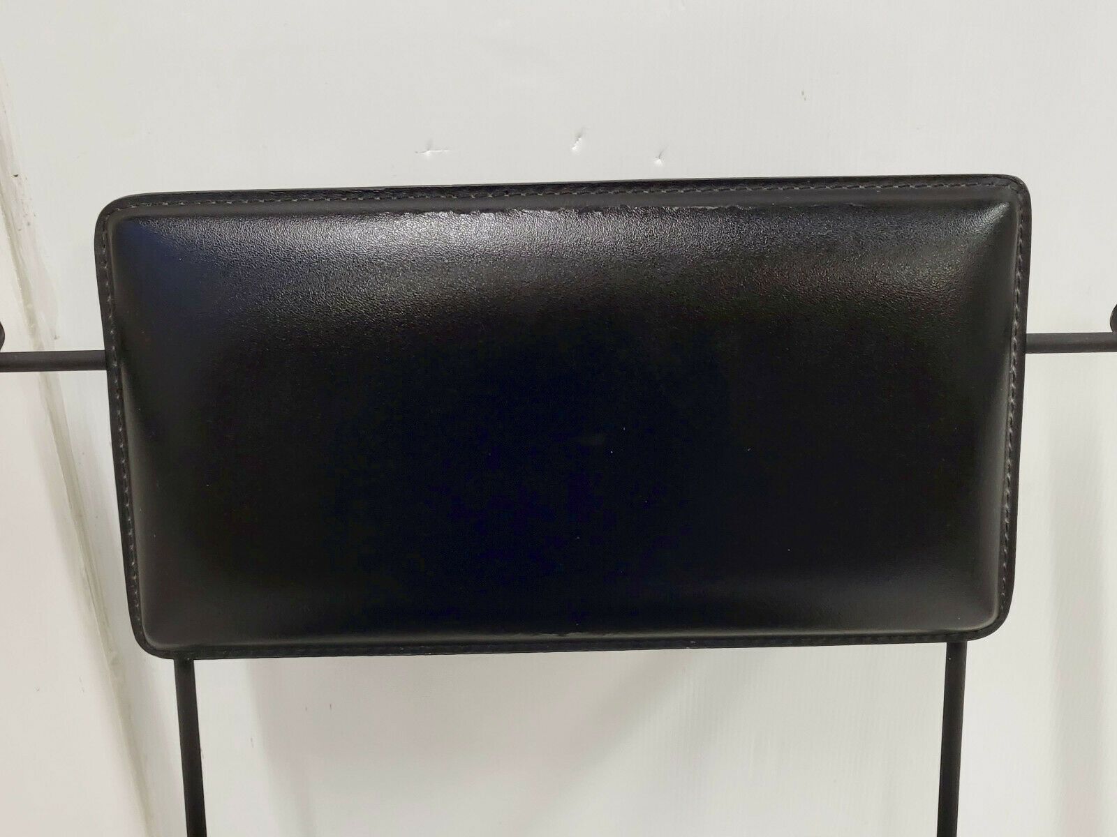 1980 Vintage Chair In Lacquered Steel & Black Leather photo vinterior