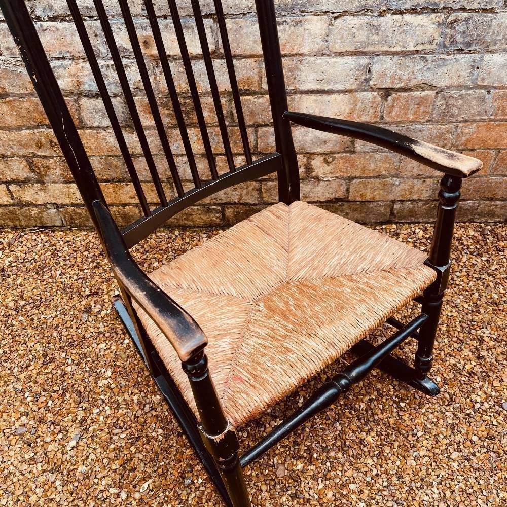 Ebonised William Morris Sussex Style Rocking Chair photo furniture