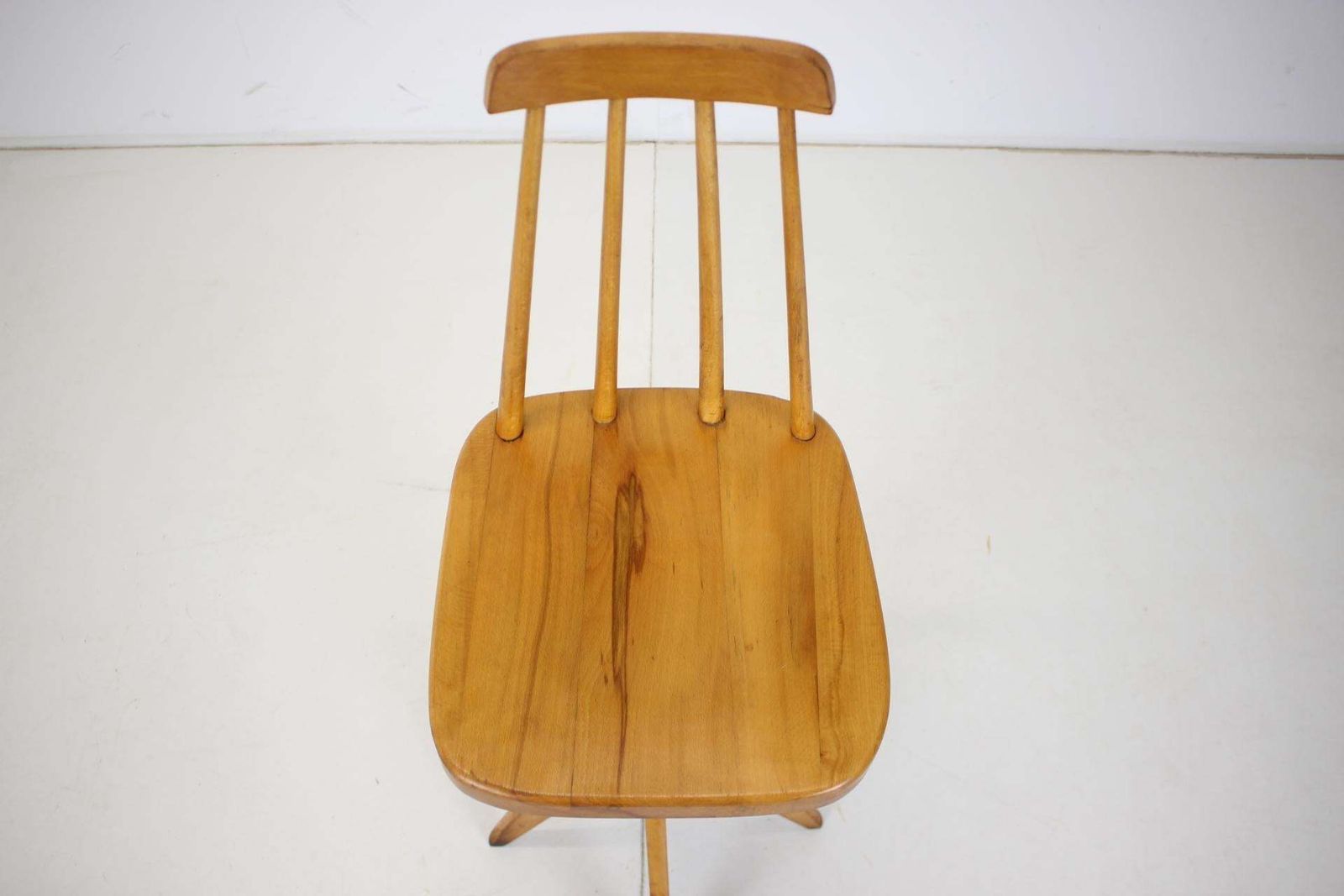 photo for sale Midcentury Wood Revolving Chair, Czechoslovakia, 1970s